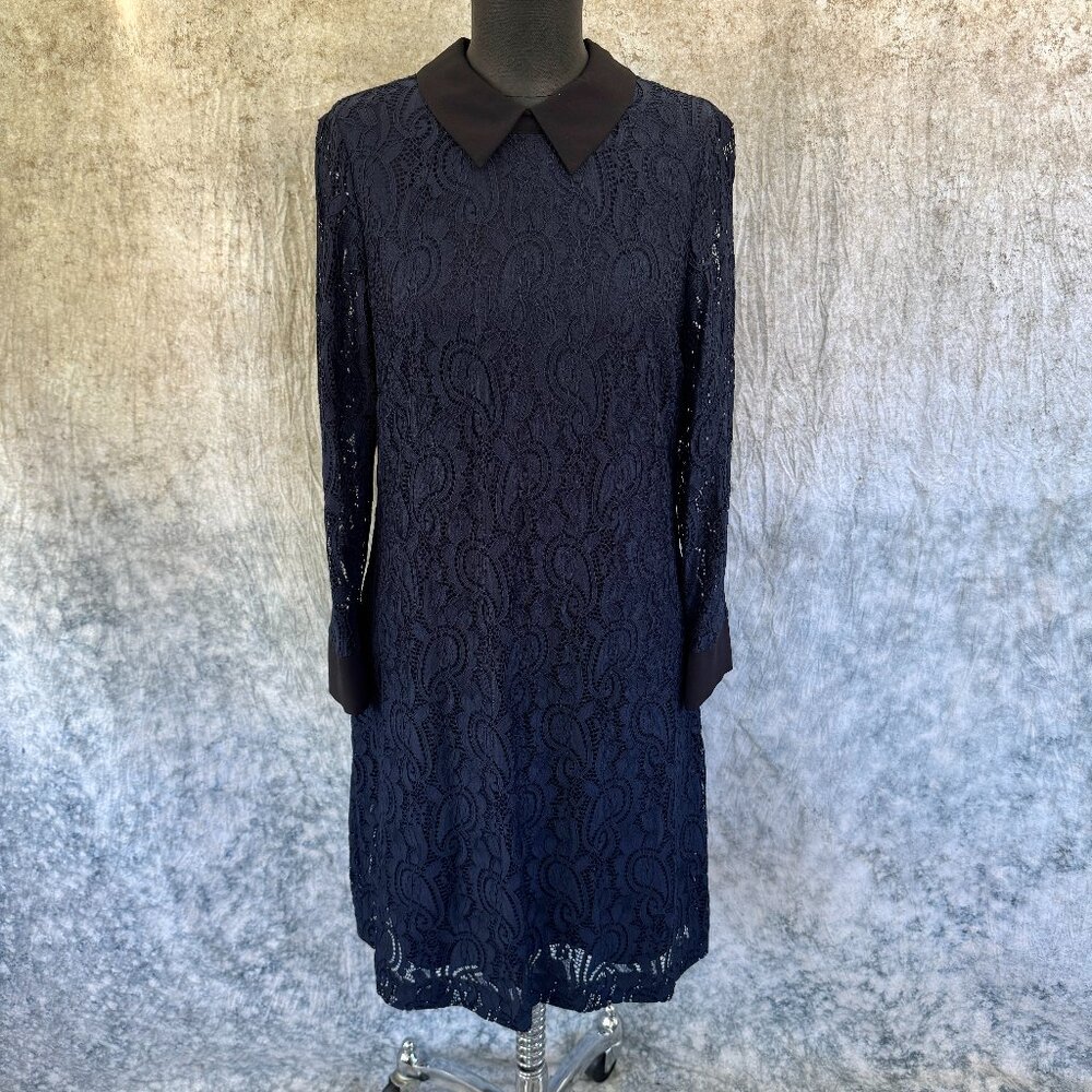 Tommy Hilfiger Navy Blue Lace Shift Dress  10